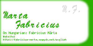 marta fabricius business card